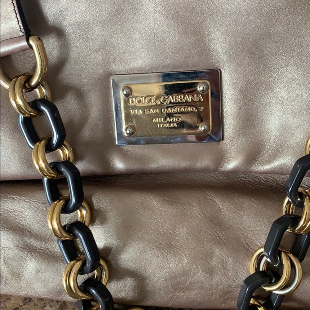 DOLCE AND GABBANA LARGE GOLD MISS SICILY BAG